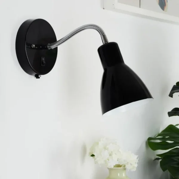 hofstein Applique murale Naouli Chrome, Noir, 1 lumière* Lampes Modernes