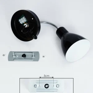 hofstein Applique murale Naouli Chrome, Noir, 1 lumière* Lampes Modernes
