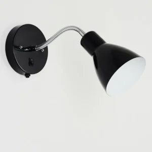 hofstein Applique murale Naouli Chrome, Noir, 1 lumière* Lampes Modernes