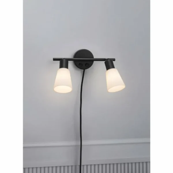 Luminaires Nordlux Applique murale Nordlux COLE Noir, 2 lumières* Lampes En Verre