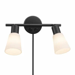 Luminaires Nordlux Applique murale Nordlux COLE Noir, 2 lumières* Lampes En Verre