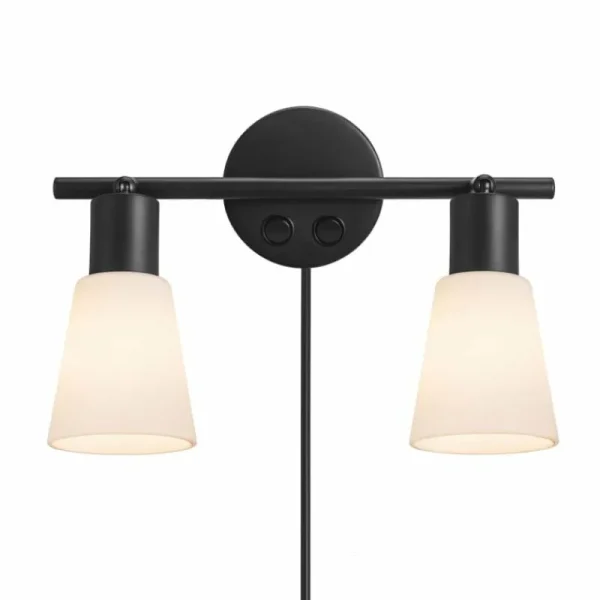 Luminaires Nordlux Applique murale Nordlux COLE Noir, 2 lumières* Lampes En Verre