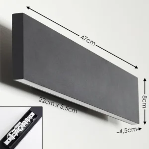 hofstein Applique murale Obion LED Noir, 2 lumières* Lampes Modernes