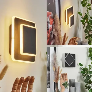 hofstein Applique murale Orchaise LED Noir, Blanc, 1 lumière* Lampes Modernes