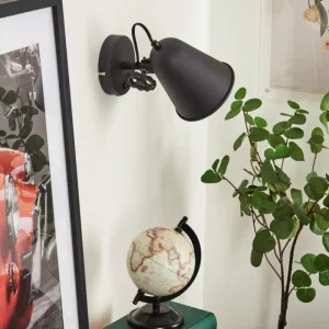 hofstein Applique murale Pany Chrome, Noir, 1 lumière* Lampes Modernes
