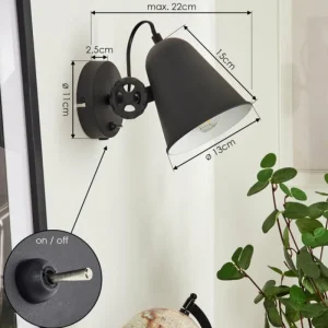 hofstein Applique murale Pany Chrome, Noir, 1 lumière* Lampes Modernes