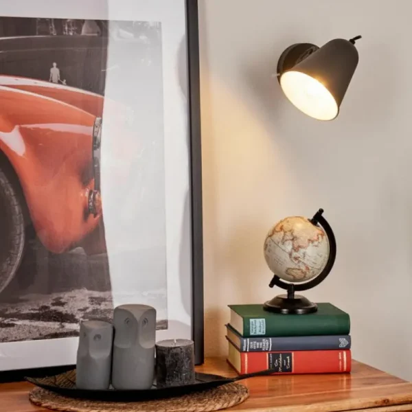 hofstein Applique murale Pany Chrome, Noir, 1 lumière* Lampes Modernes