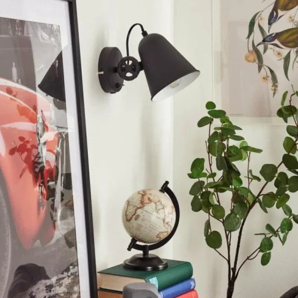 hofstein Applique murale Pany Chrome, Noir, 1 lumière* Lampes Modernes