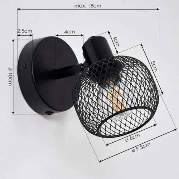 hofstein Applique murale Pipisu Noir, 1 lumière* Lampes Modernes