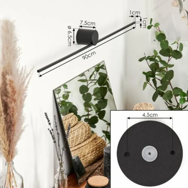 hofstein Applique murale Puharila LED Noir, 1 lumière* Lampes Modernes