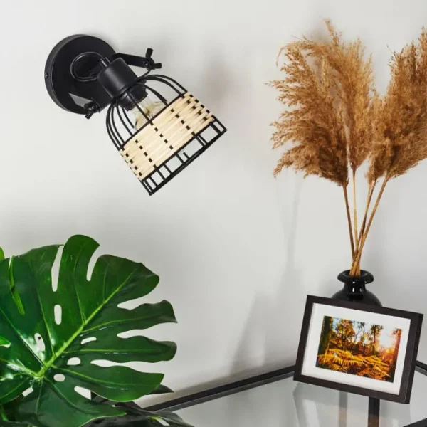 hofstein Applique murale Recinto Bois foncé, Noir, 1 lumière* Lampes Modernes