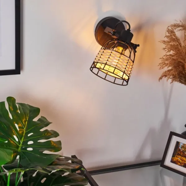 hofstein Applique murale Recinto Bois foncé, Noir, 1 lumière* Lampes Modernes