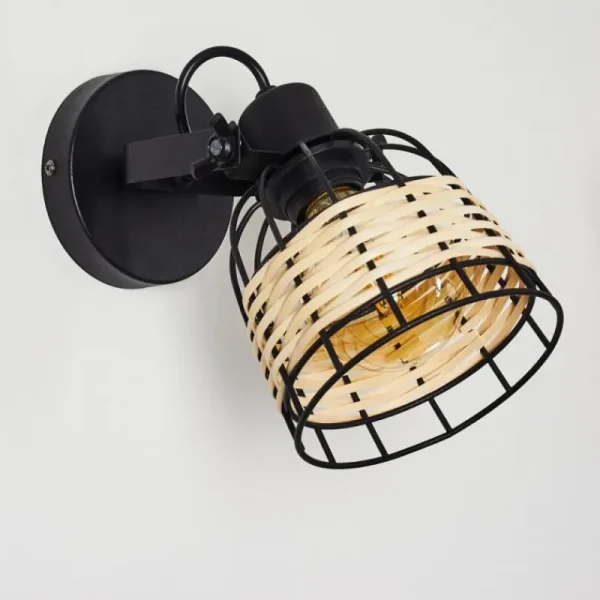 hofstein Applique murale Recinto Bois foncé, Noir, 1 lumière* Lampes Modernes