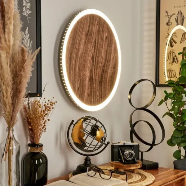 hofstein Applique murale Rocha LED Brun, Couleur bois, Noir, 1 lumière* Lampes Modernes