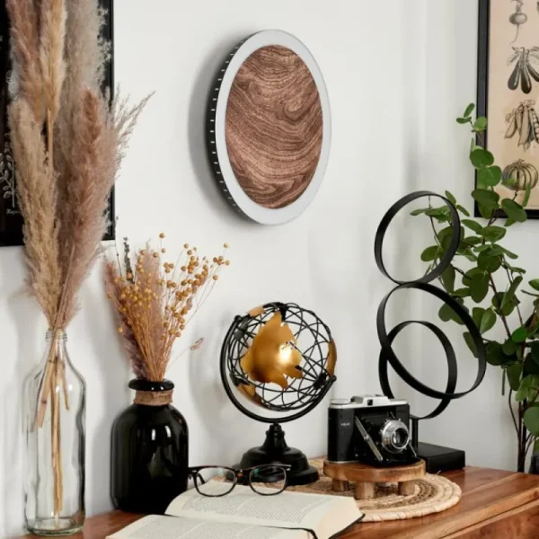 hofstein Applique murale Rocha LED Brun, Couleur bois, Noir, 1 lumière* Lampes Modernes