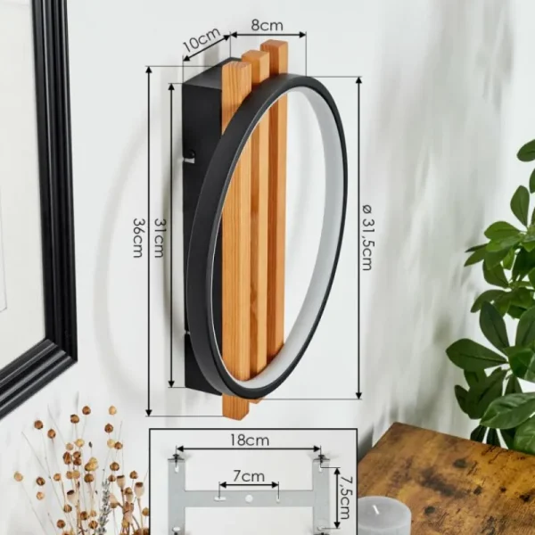 hofstein Applique murale Rodekro LED Écru, Noir, 1 lumière* Lampes Modernes