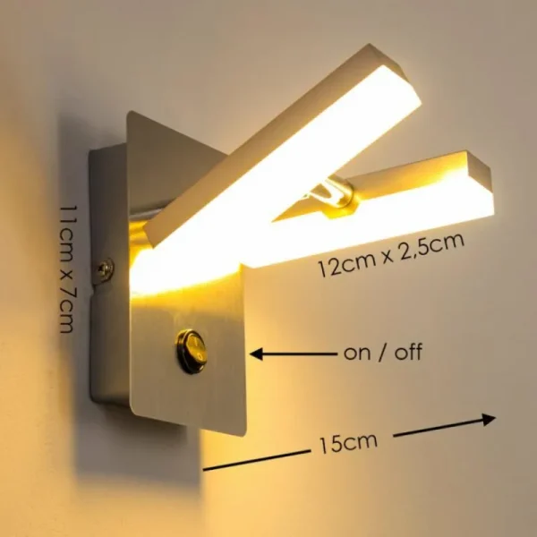 hofstein Applique murale Sakami LED Nickel mat, 2 lumières* Lampes Modernes