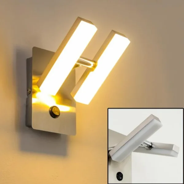 hofstein Applique murale Sakami LED Nickel mat, 2 lumières* Lampes Modernes