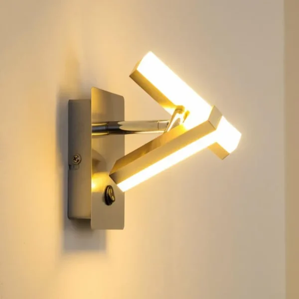 hofstein Applique murale Sakami LED Nickel mat, 2 lumières* Lampes Modernes