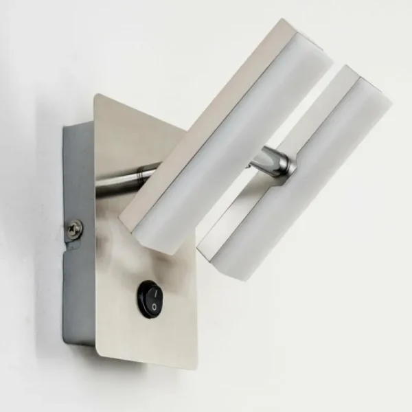 hofstein Applique murale Sakami LED Nickel mat, 2 lumières* Lampes Modernes