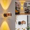 hofstein Applique murale Sapri Cuivre, Noir, 1 lumière* Lampes En Verre