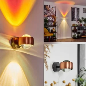 hofstein Applique murale Sapri Cuivre, Noir, 1 lumière* Lampes En Verre