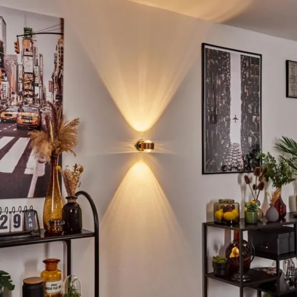 hofstein Applique murale Sapri Cuivre, Noir, 1 lumière* Lampes En Verre