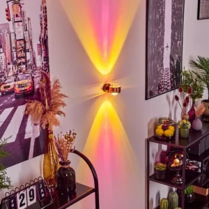 hofstein Applique murale Sapri Cuivre, Noir, 1 lumière* Lampes En Verre