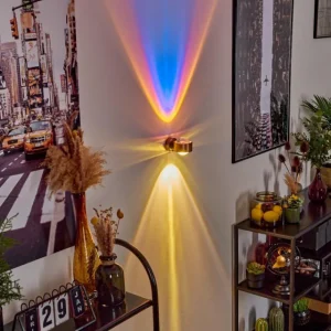 hofstein Applique murale Sapri Cuivre, Noir, 1 lumière* Lampes En Verre