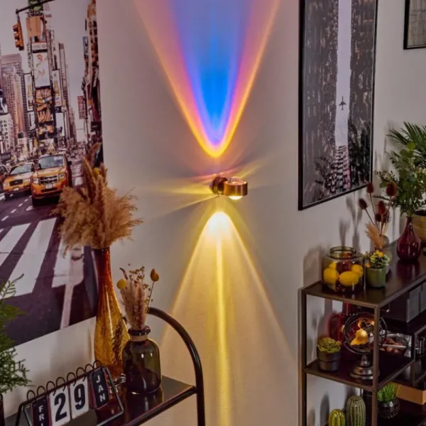 hofstein Applique murale Sapri Cuivre, Noir, 1 lumière* Lampes En Verre