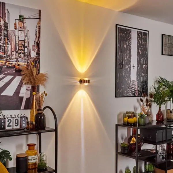 hofstein Applique murale Sapri Cuivre, Noir, 1 lumière* Lampes En Verre