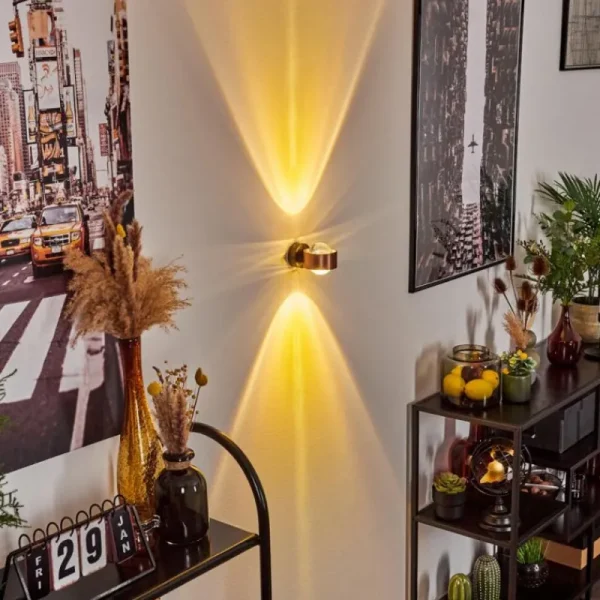hofstein Applique murale Sapri Cuivre, Noir, 1 lumière* Lampes En Verre