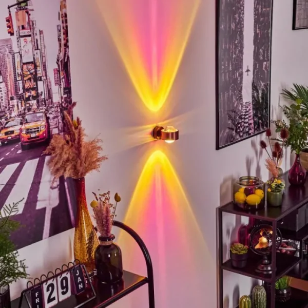 hofstein Applique murale Sapri Cuivre, Noir, 1 lumière* Lampes En Verre