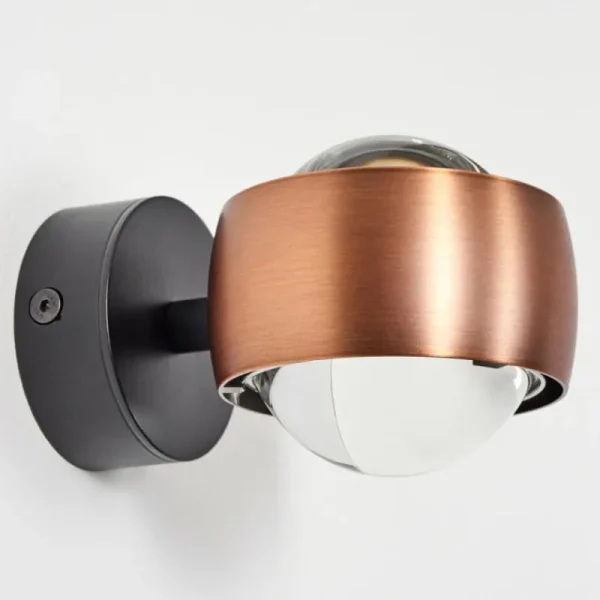 hofstein Applique murale Sapri Cuivre, Noir, 1 lumière* Lampes En Verre