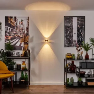 hofstein Applique murale Sapri Cuivre, Noir, 1 lumière* Lampes En Verre
