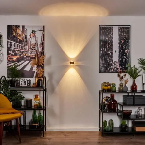 hofstein Applique murale Sapri Cuivre, Noir, 1 lumière* Lampes En Verre
