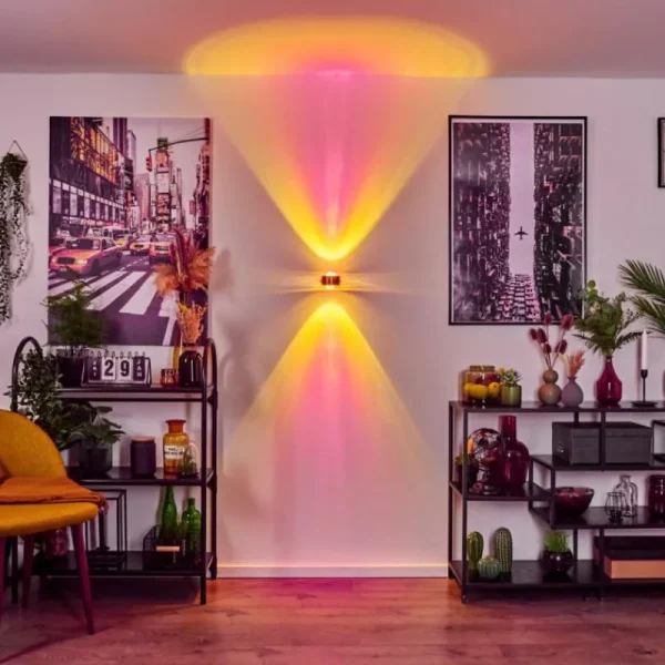 hofstein Applique murale Sapri Cuivre, Noir, 1 lumière* Lampes En Verre