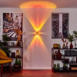 hofstein Applique murale Sapri Cuivre, Noir, 1 lumière* Lampes En Verre
