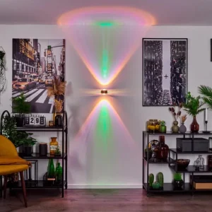 hofstein Applique murale Sapri Cuivre, Noir, 1 lumière* Lampes En Verre