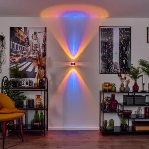 hofstein Applique murale Sapri Cuivre, Noir, 1 lumière* Lampes En Verre