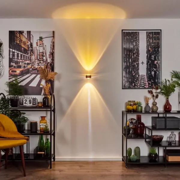 hofstein Applique murale Sapri Cuivre, Noir, 1 lumière* Lampes En Verre