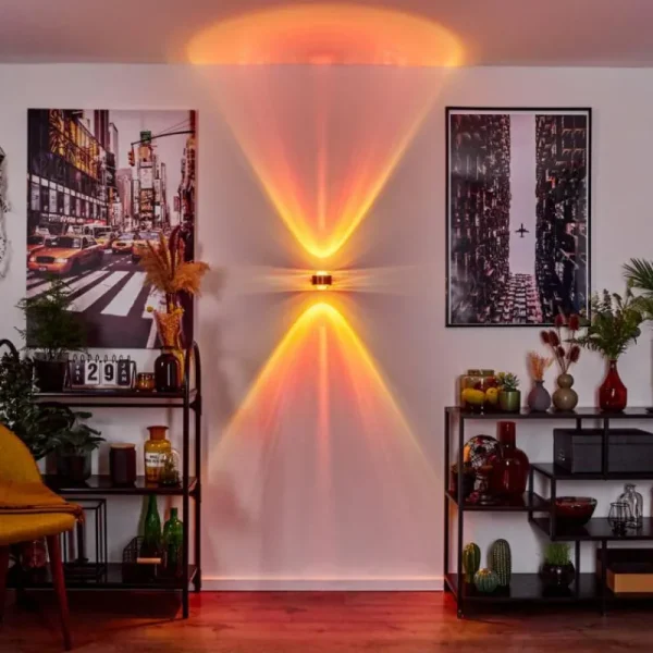 hofstein Applique murale Sapri Cuivre, Noir, 1 lumière* Lampes En Verre