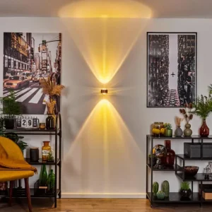 hofstein Applique murale Sapri Cuivre, Noir, 1 lumière* Lampes En Verre