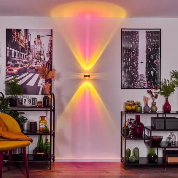 hofstein Applique murale Sapri Cuivre, Noir, 1 lumière* Lampes En Verre