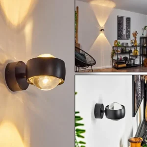 hofstein Applique murale Sapri Noir, 1 lumière* Lampes En Verre