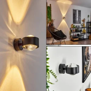 hofstein Applique murale Sapri Noir, 1 lumière* Lampes En Verre