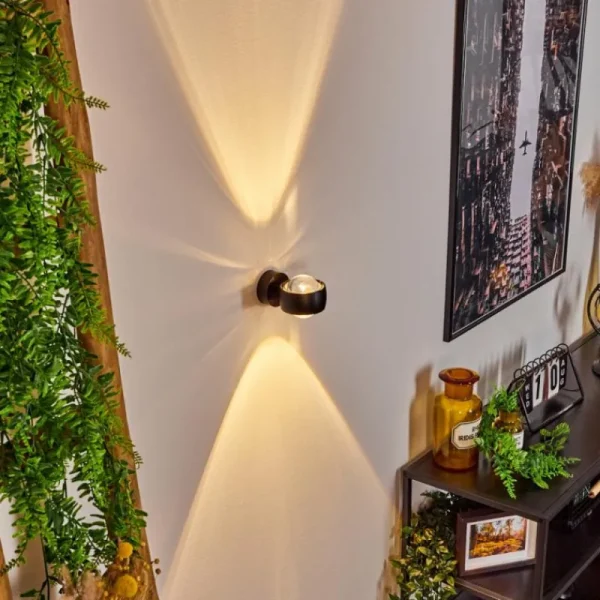 hofstein Applique murale Sapri Noir, 1 lumière* Lampes En Verre