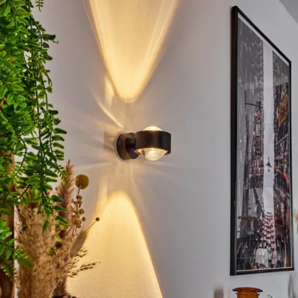 hofstein Applique murale Sapri Noir, 1 lumière* Lampes En Verre