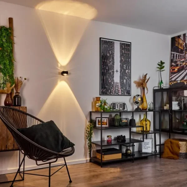 hofstein Applique murale Sapri Noir, 1 lumière* Lampes En Verre