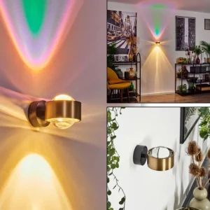 hofstein Applique murale Sapri Vieux laiton, Noir, 1 lumière* Lampes En Verre